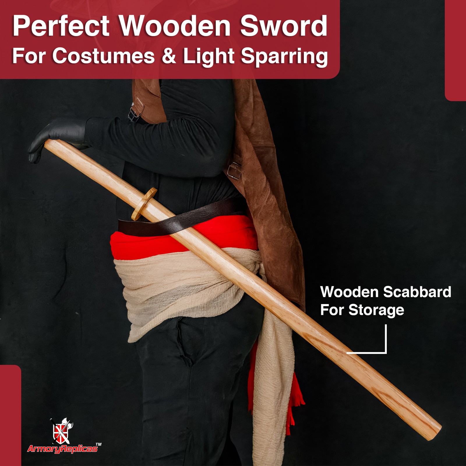 40" Wooden Practice Sword Bokken Katana - Martial Arts Kendo Training Prop