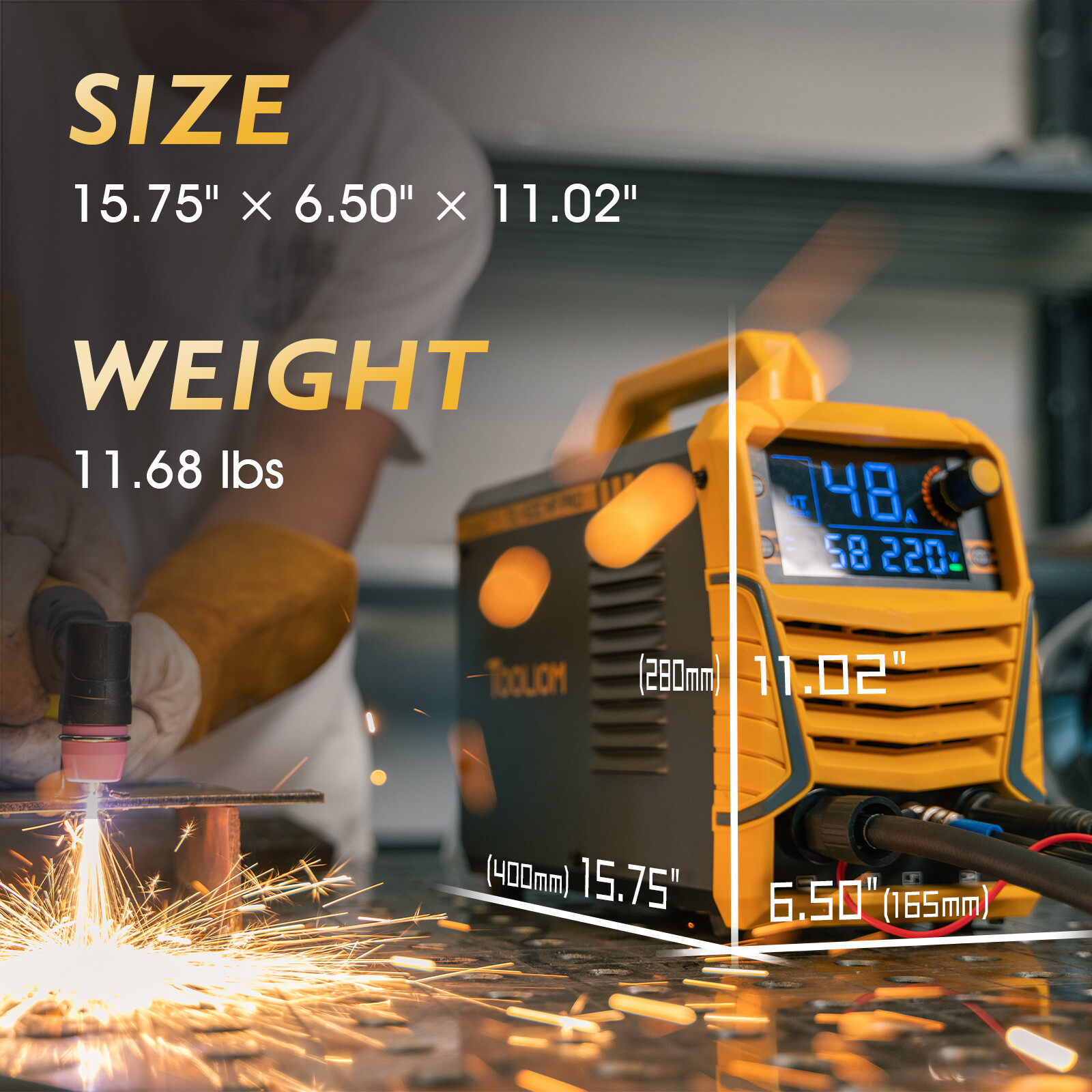 50A Non-Touch Pilot ARC Air Plasma Cutter 110V/220V Post/Flow Gas 1/2" Clean Cut