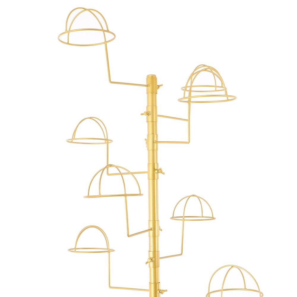 Freestanding Hat Display Rack with Adjustable Hooks & Lockable Wheels