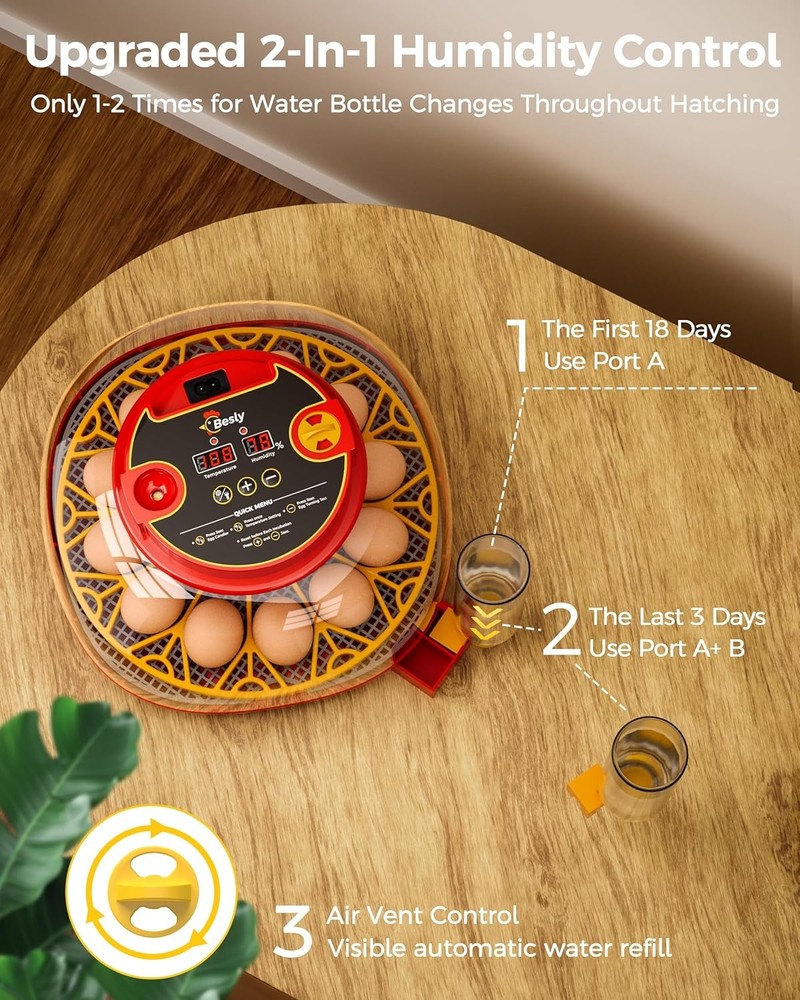 Automatic Egg Incubator with Digital Temperature Humidity Control Thermostat
