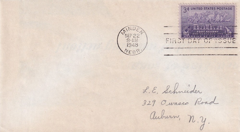 STAMP US SCOTT 970 "Fort Kearny" 3 CENT 1948 FDC - E