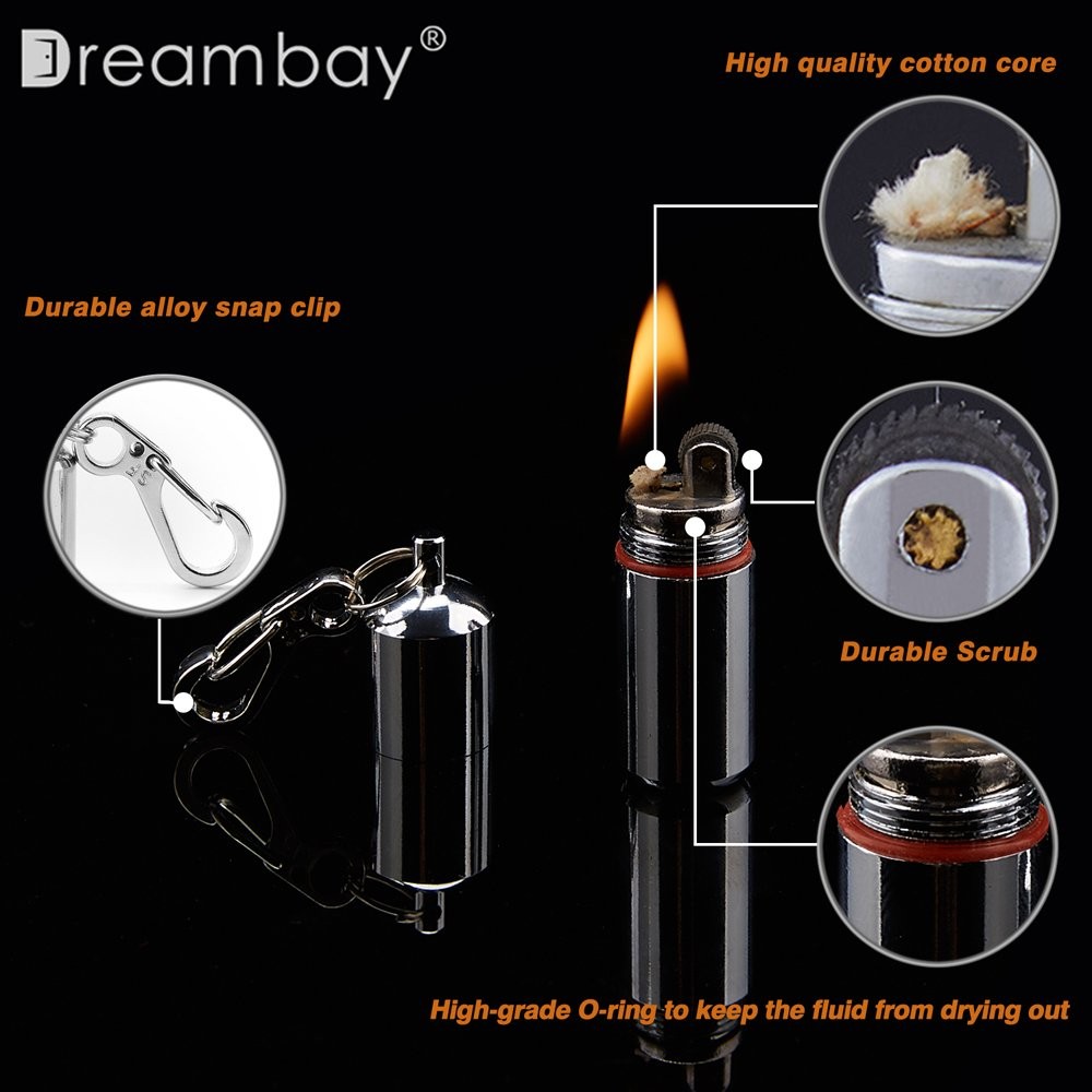 2 Pack Keychain Peanut Lighter EDC Mini Waterproof for Small, Silver