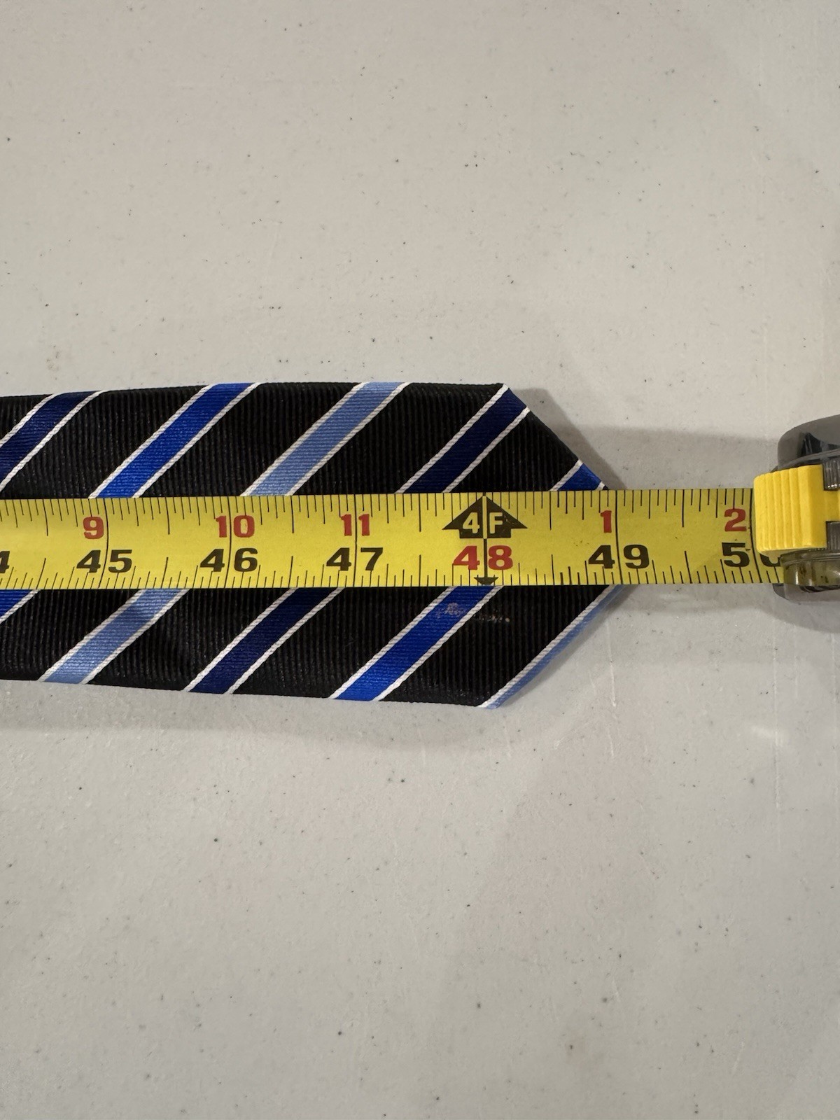 Boy's Chap's Neck Tie - Navy Blue Striped Dress Tie Polyester 49 Inches