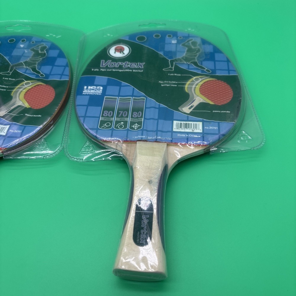 Vortex 5-ply, Pips-out Sponge rubber Racket