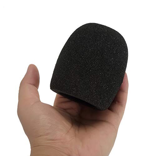 40 Pack Foam Mic Covers - Handheld Microphone Windscreen Black Sponge Shields