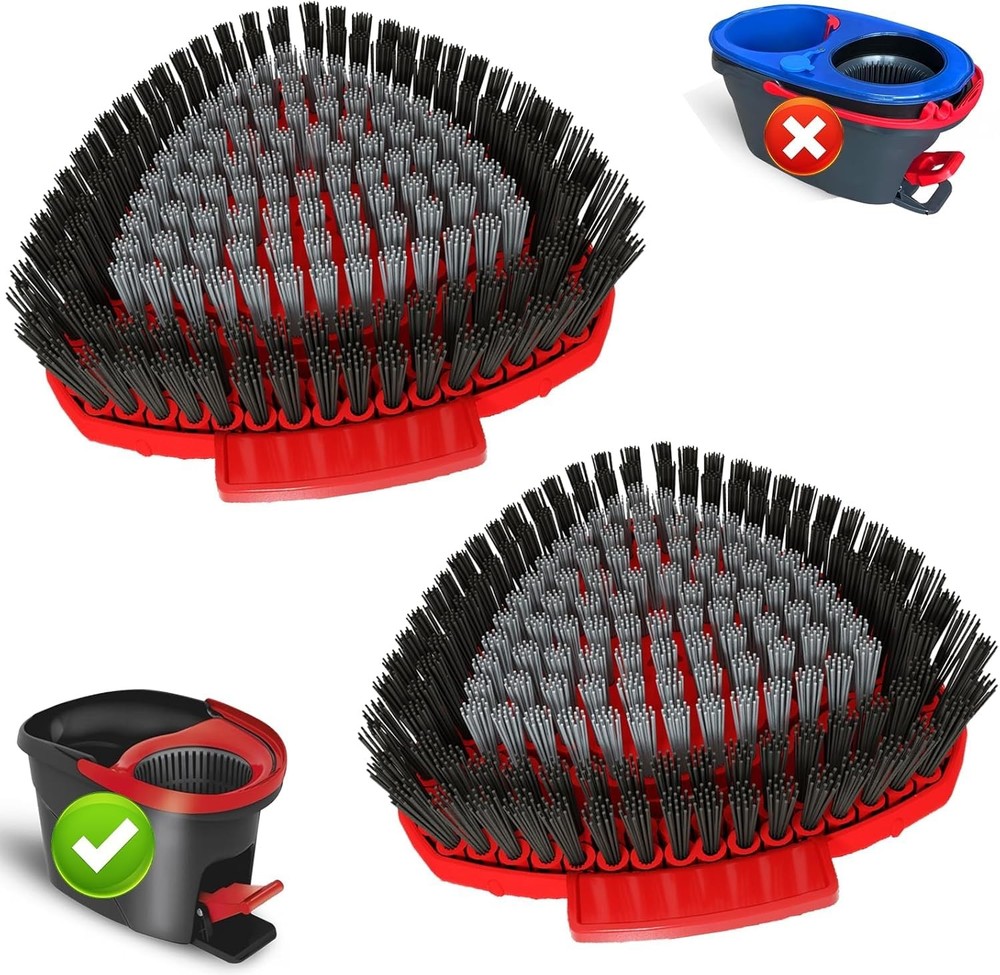 2 Pack Scrubber Mop Replace Head Compatible with O Cedar EasyWring 1 Tank,Spi...
