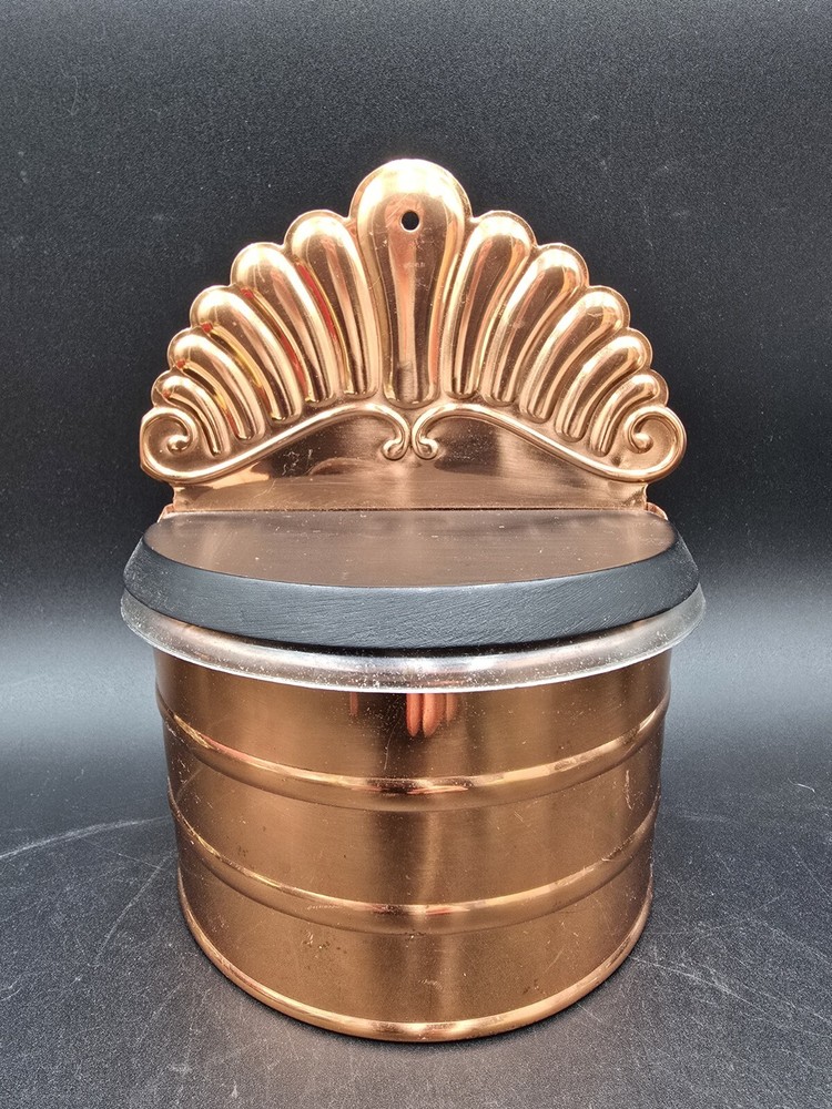 Copper Wall Salt Cellar Box Plastic Lining