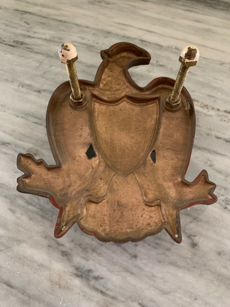 VINTAGE EAGLE WITH SHIELD BRASS DOOR KNOCKER
