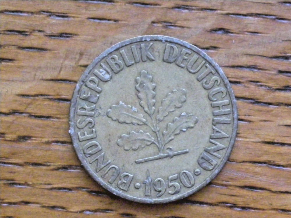 Three German coins 1950 1981 1994