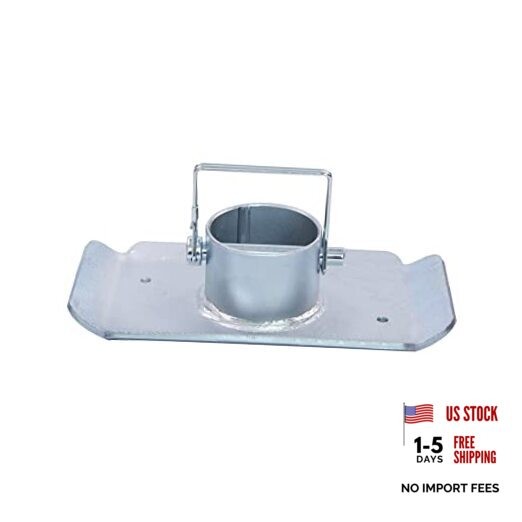 5000lbs Trailer Jack Foot Plate with Pin Base, Silver