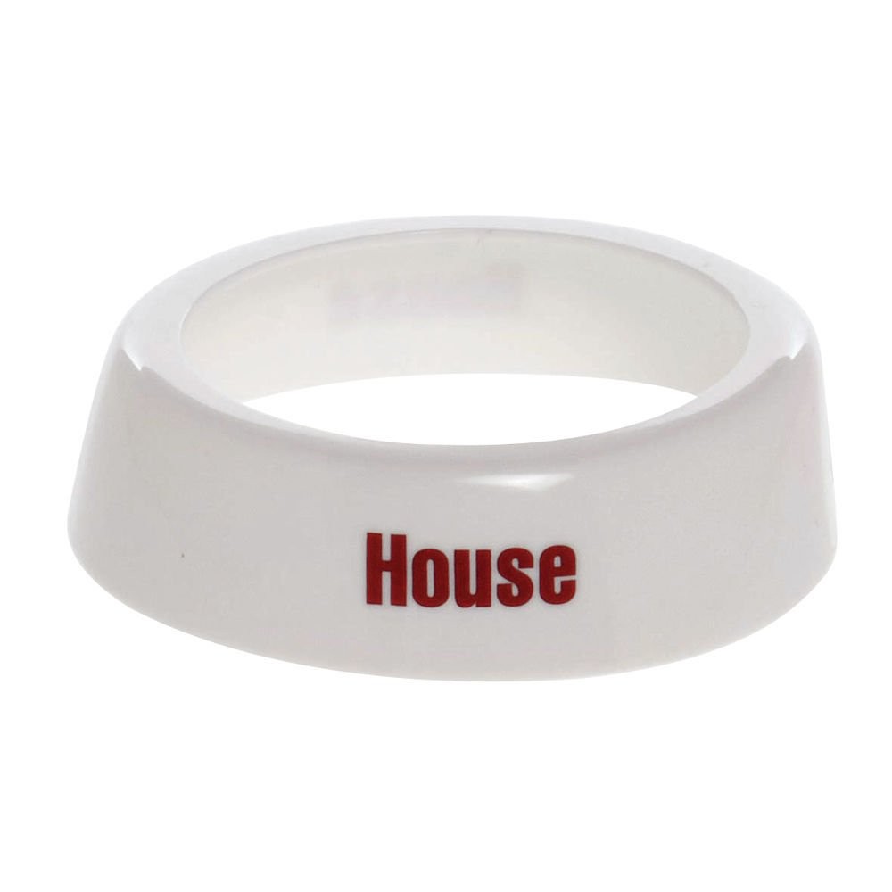 Tablecraft White Plastic House ID Collar Only with Maroon Print - 1 each.
