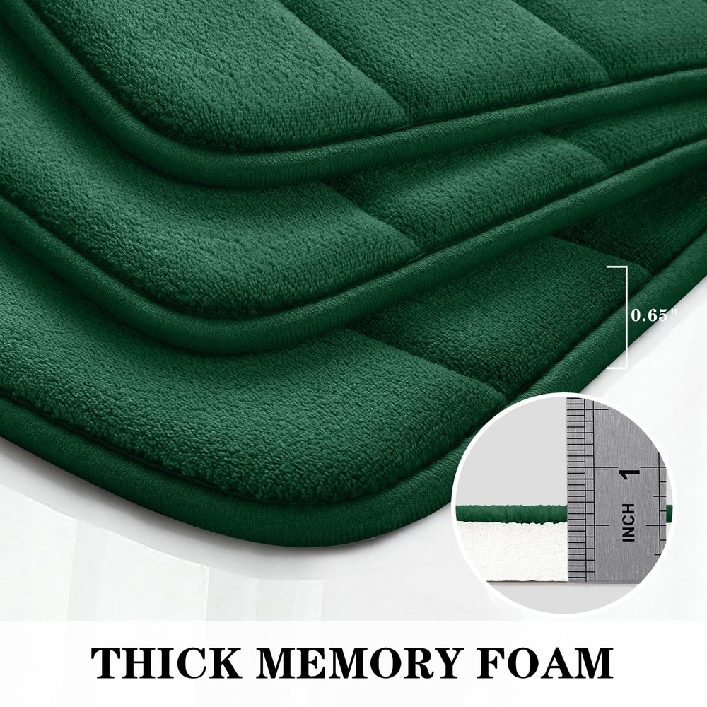 BYSURE Dark Green 1'5" x 2'8" (Rectangular, U-shaped), Green-stripe