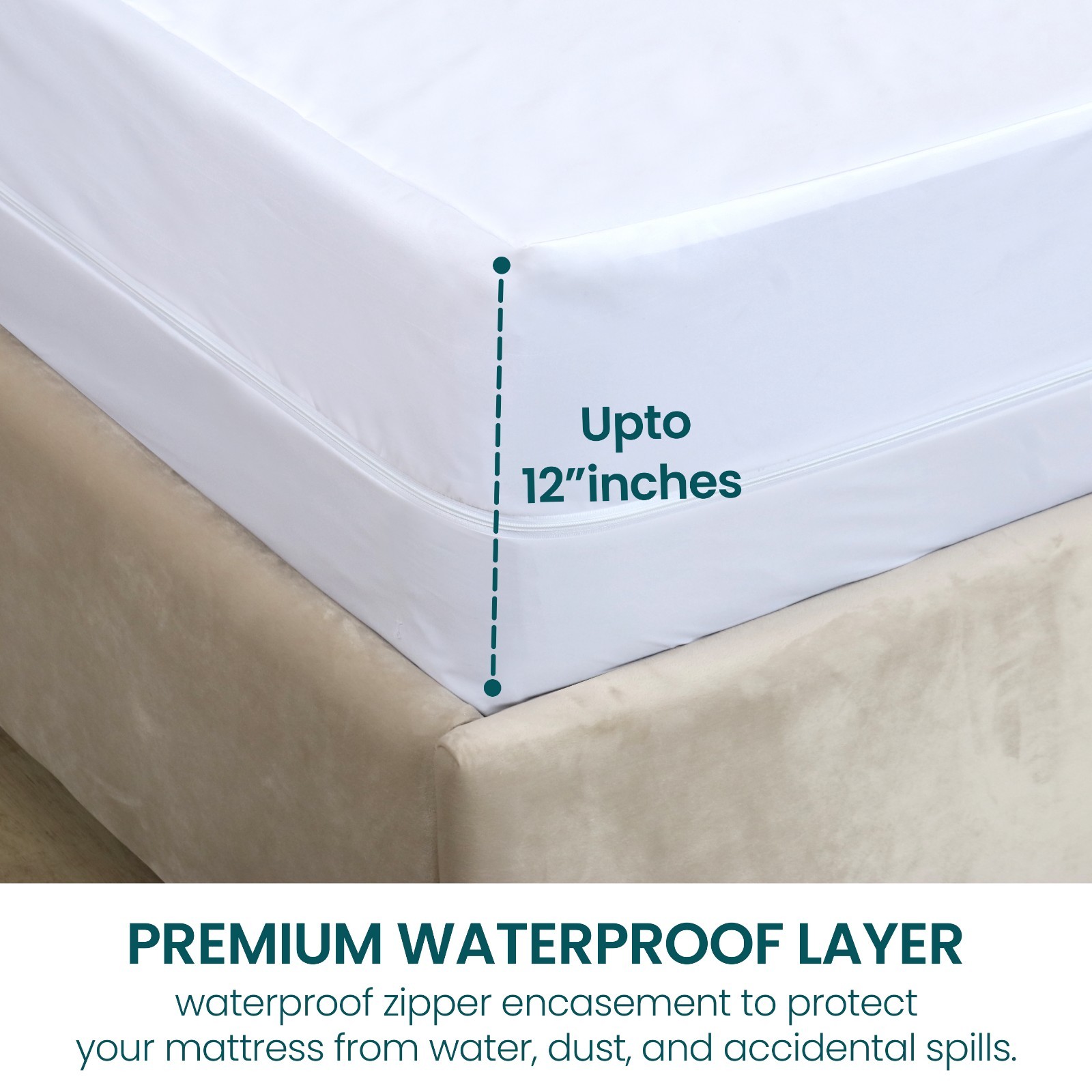 Zippered Mattress Encasement Waterproof Protector Hypoallergenic Mattress Cover