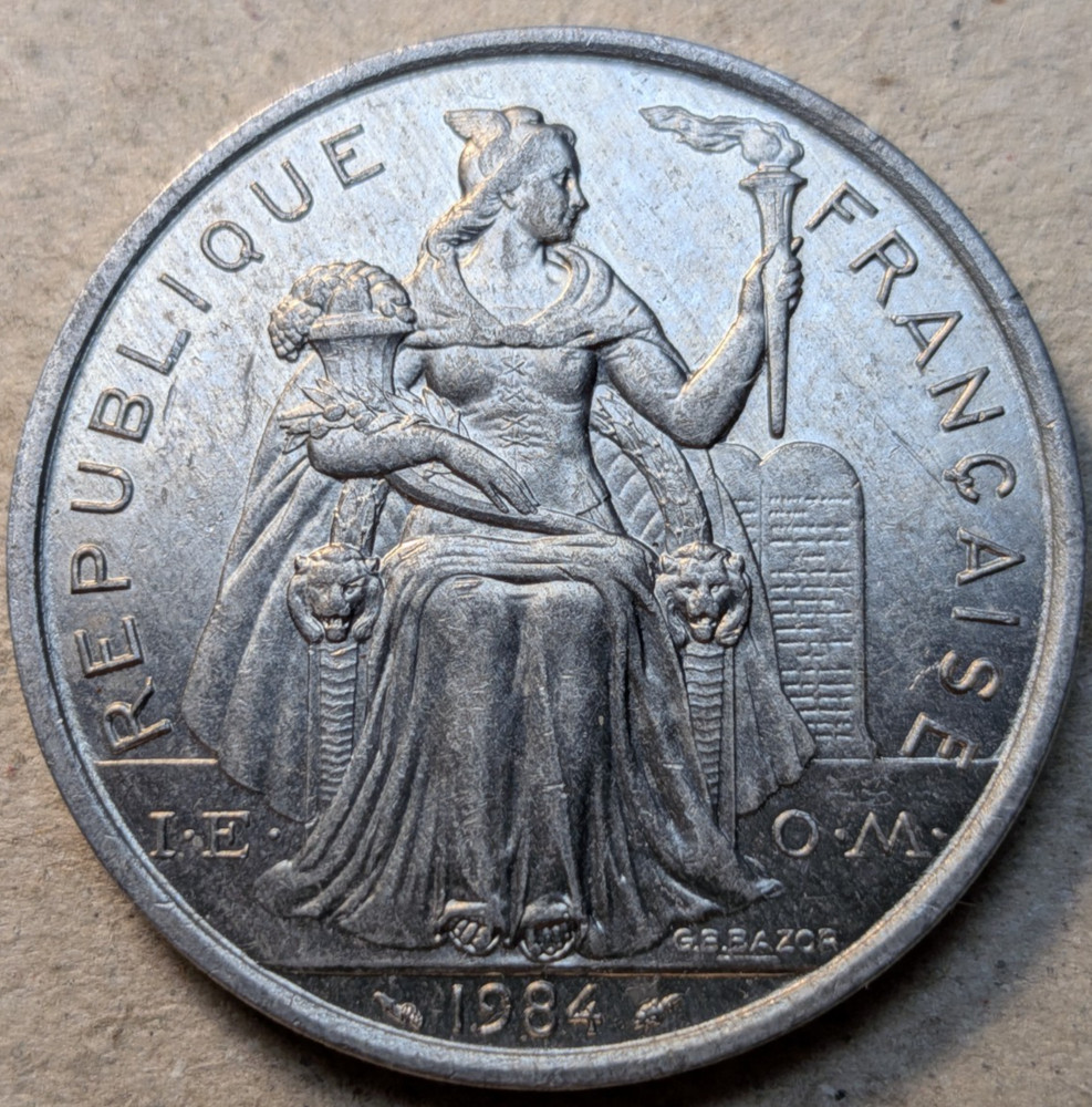 French Polynesia 5 francs 1984