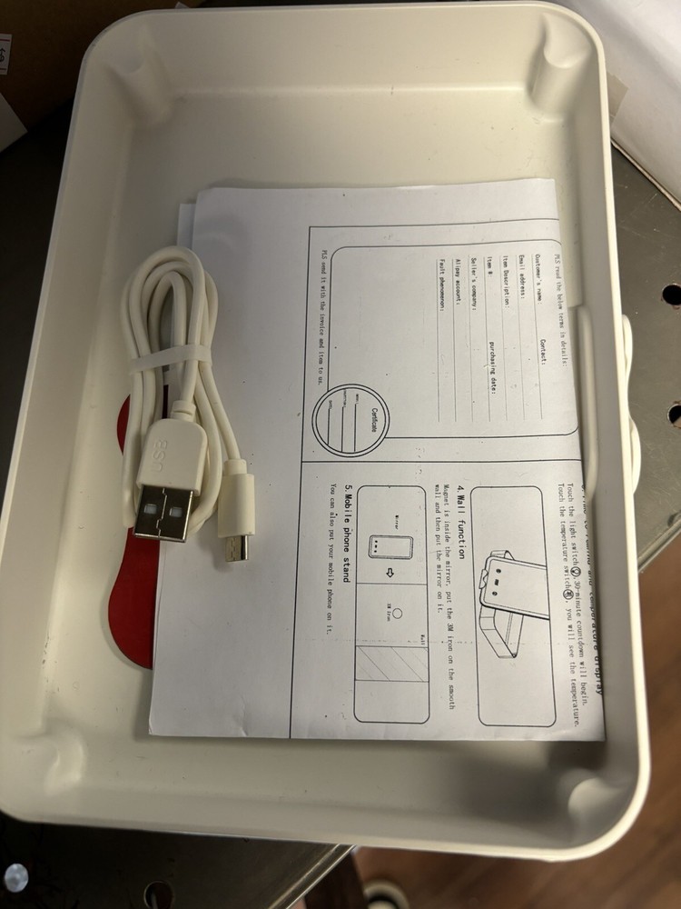 Led Flat Storage Mirror Rechargeable