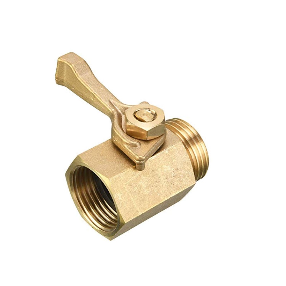 2 Pack Solid Brass Garden Hose Shut Off Valve with 2 Extra Rubber Washers, 3/...