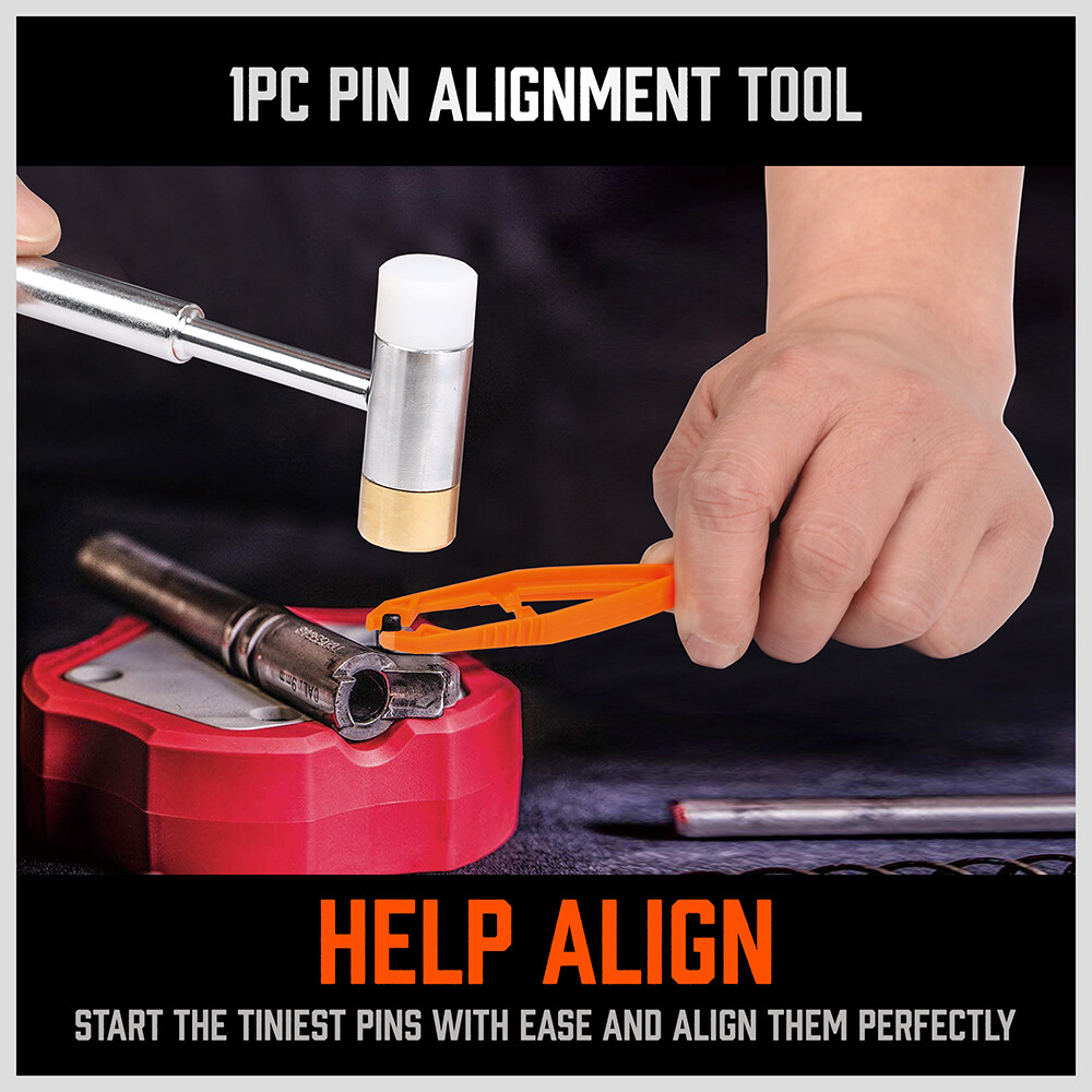 22pcs Pin Punch Set Brass Steel Nylon Punch Hammer Gunsmith Drift Pin Punch Set