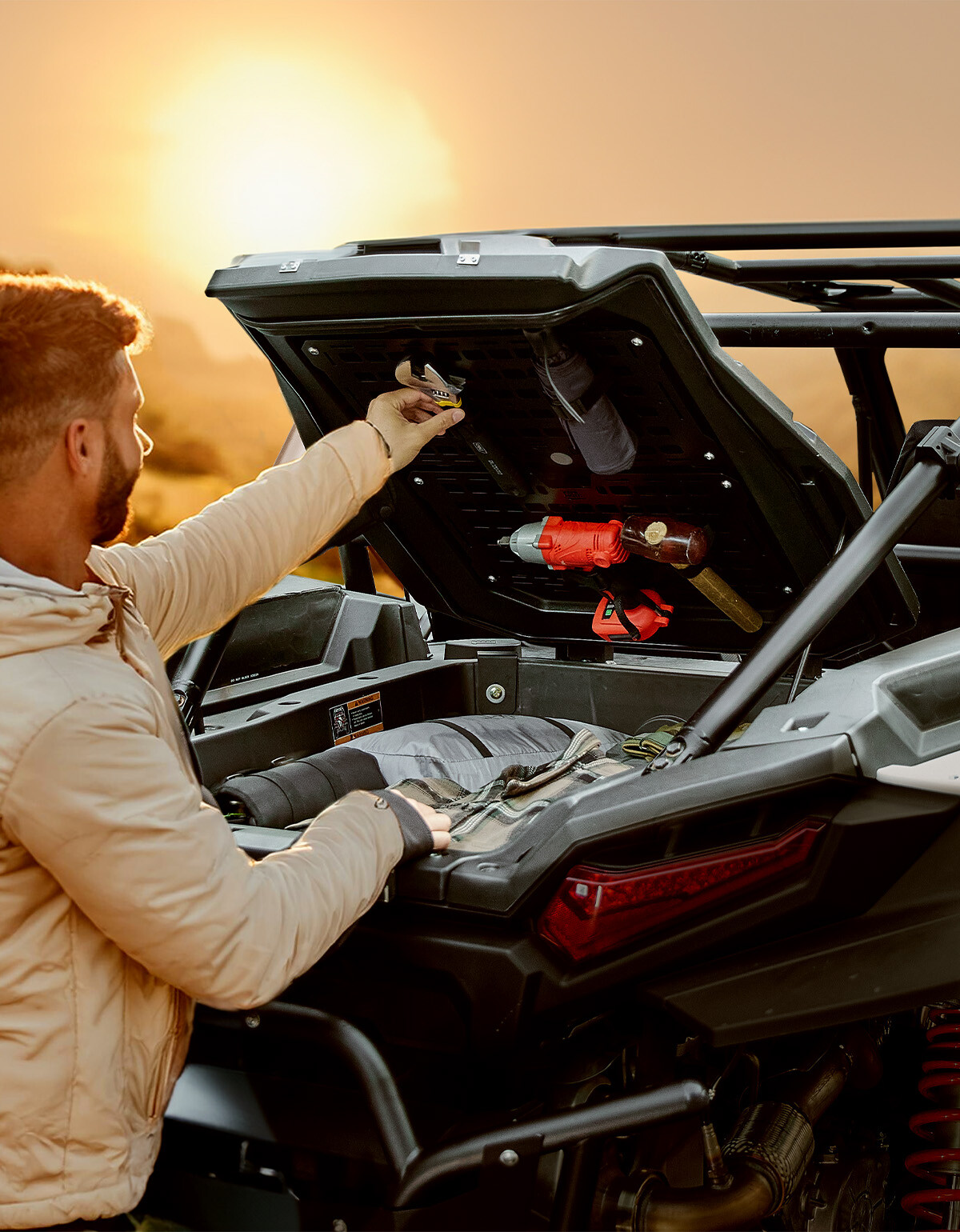 UTV Tonneau Cover Trunk Bed Enclosure Cover for Polaris RZR XP 1000/4 2024-2025