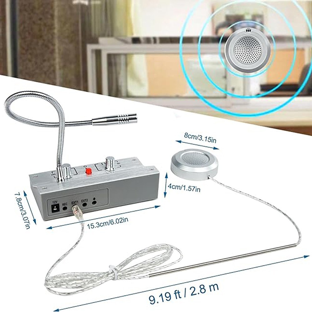 Two Way Window Intercom Speaker with Mute Function for Bank Office Hospital