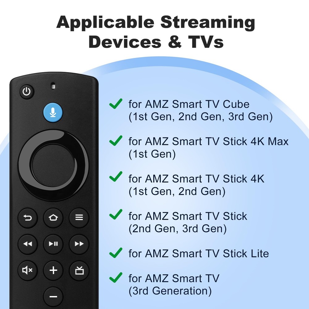 Replacement Firestick Remote Control Compatible with Fire Smart TV Black