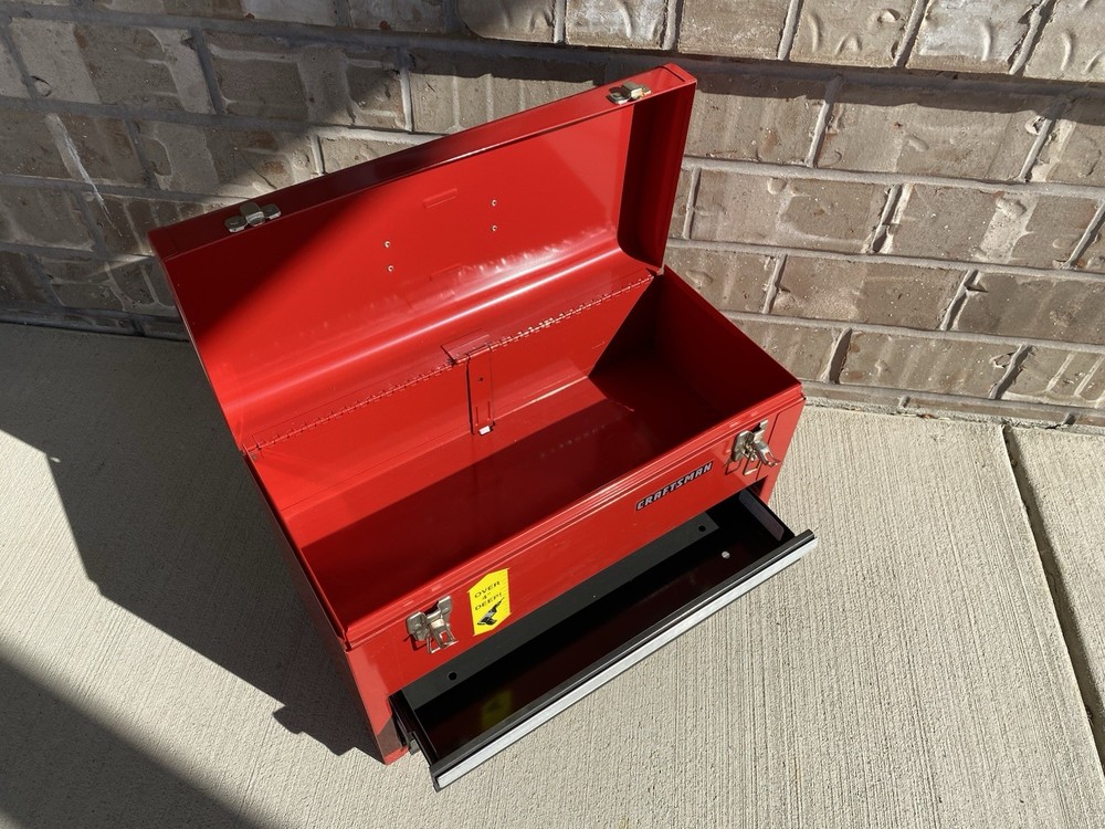 Vintage NICE Craftsman 2 Two Drawer Deep Top Tool Box Red Toolbox