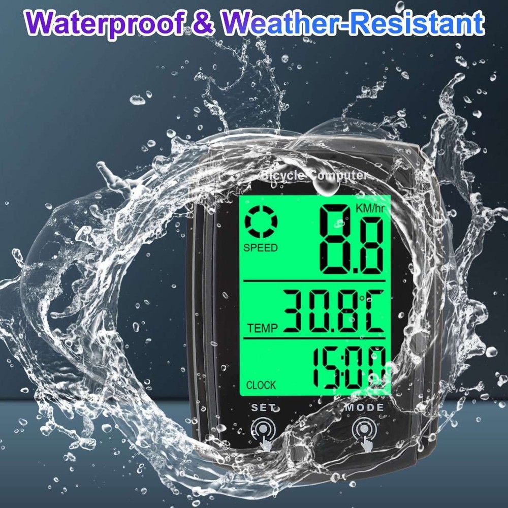 Waterproof Wired LCD Digital Cycle Bike Computer Bicycle Speedometer Odometer