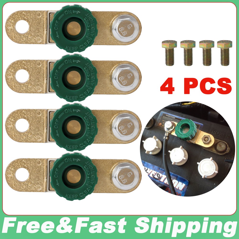4PCS Side Post Battery Link Terminal Quick Cut-off Disconnect Kill Shut Switch
