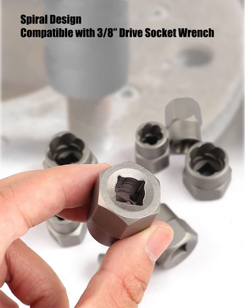 3/8" Drive Impact Bolt Extractor Set Nut Remover Extraction Socket Tools 14pcs