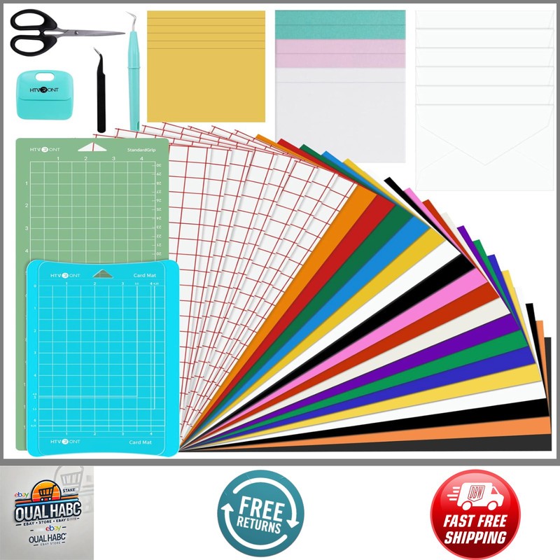 38PCS Cricut Joy Accessories Bundle Starter Kit Vinyl Sheets Tools & Insert Card