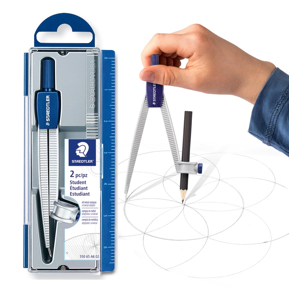 STAEDTLER Advanced Student Compass 2 Piece Set - Metal with...