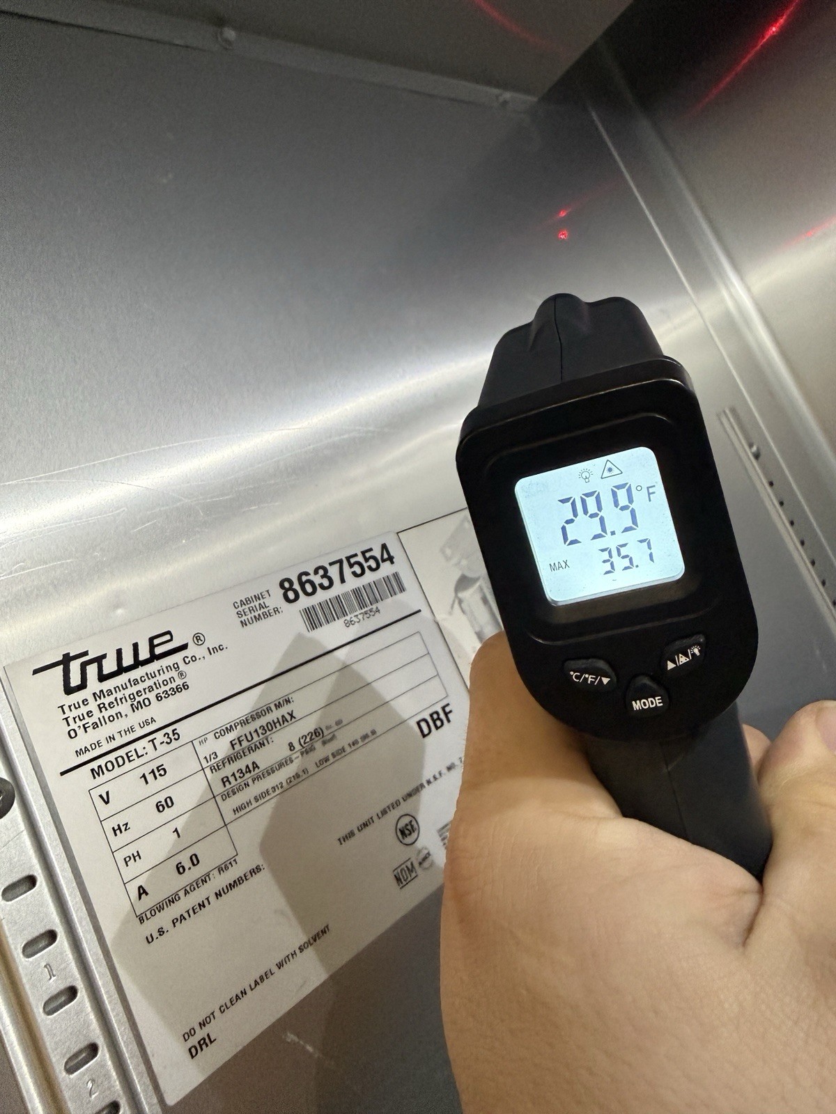 True (T-35) Two Section Stainless Steel Reach In Refrigerator