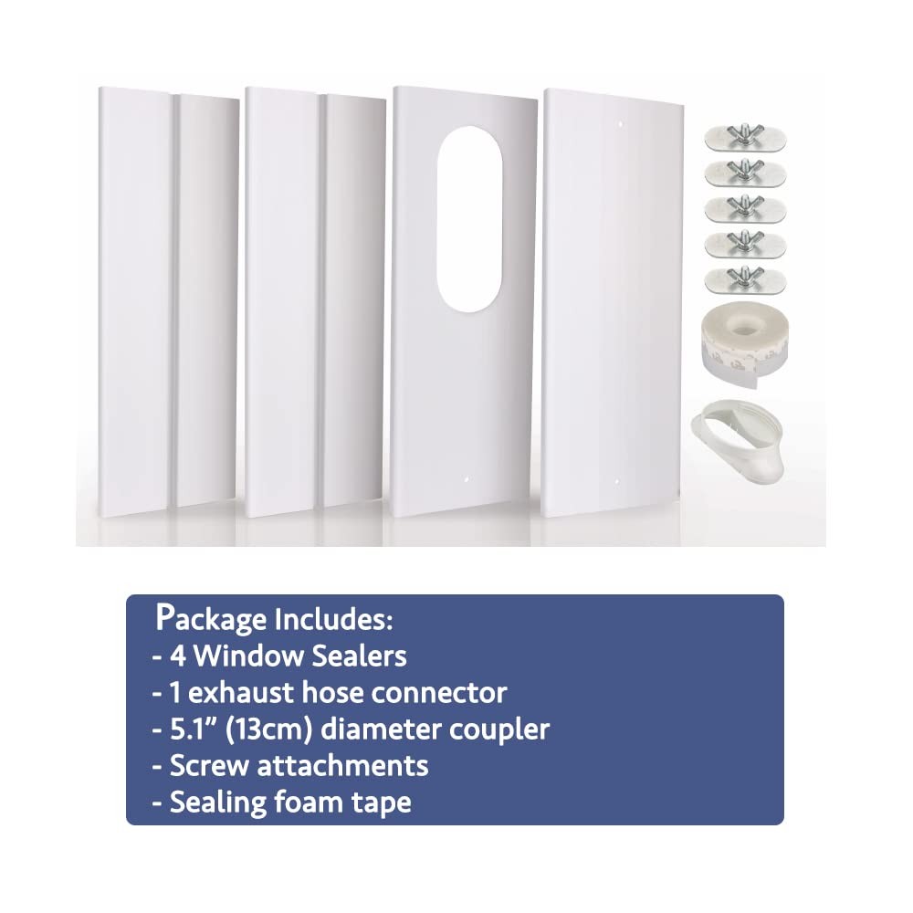 Portable Air Conditioner Window Kit with Coupler Adjustable Window Seal for A