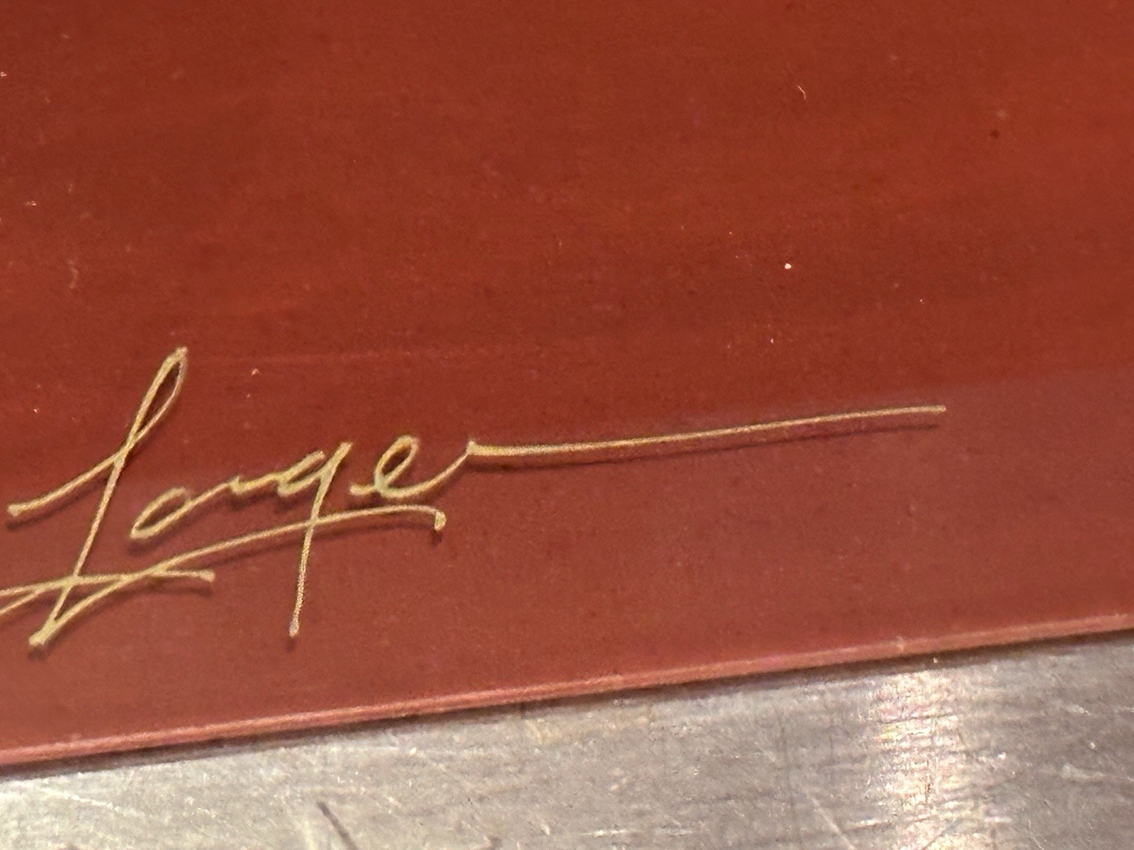 Daniel Lager Reverse Painted Acrylic on Acrylic Glass 24" x 12" Hand Signed