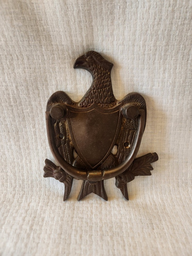 Vintage Eagle Door Knocker Heavy Solid Brass American Eagle 6.5"