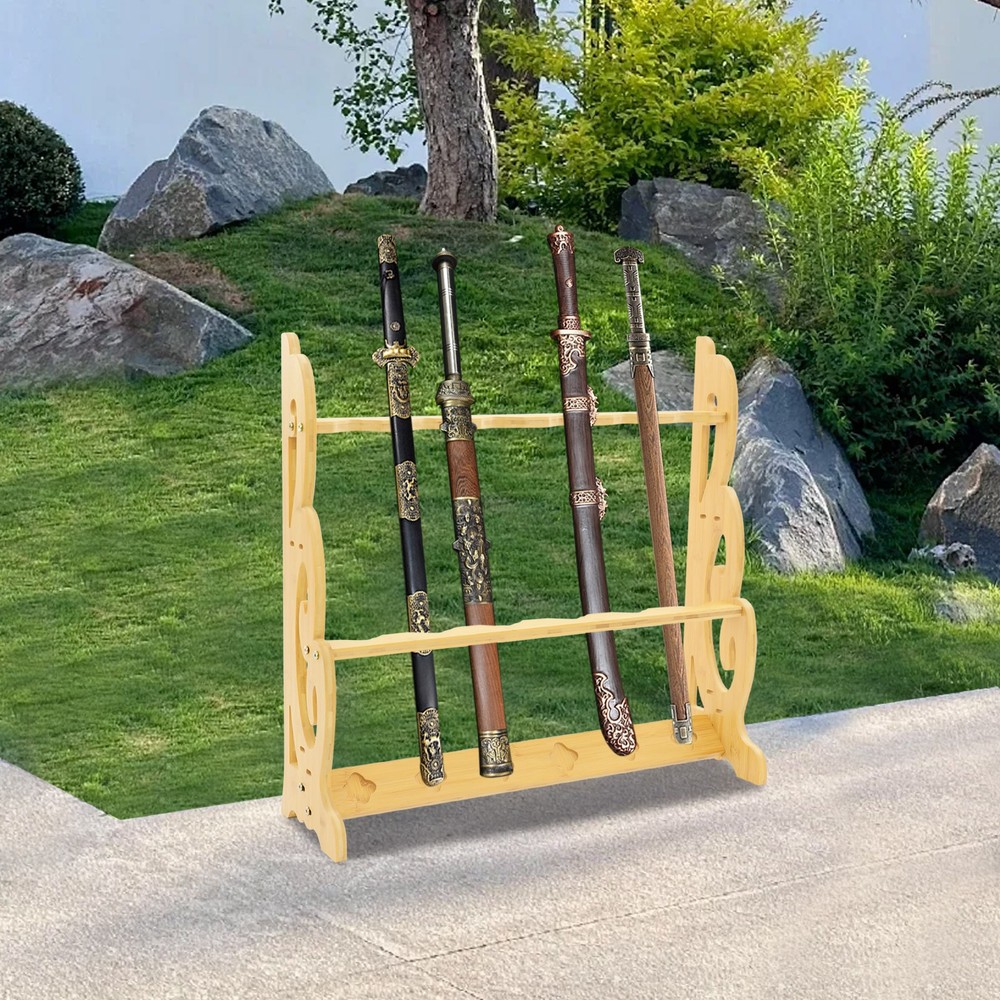 Sword Display Stand, Adjustable Large Sword Holder, 6 Hole Vertical Sword Rack