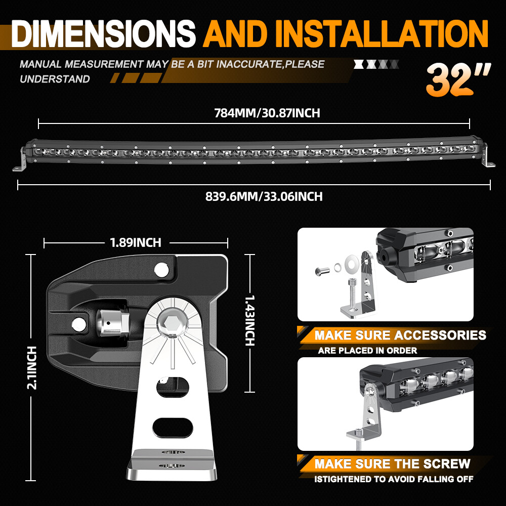 For 2020-2025 Polaris RZR Pro XP Roof 32"Curved LED Light Bar Wire w/3" Pods Kit