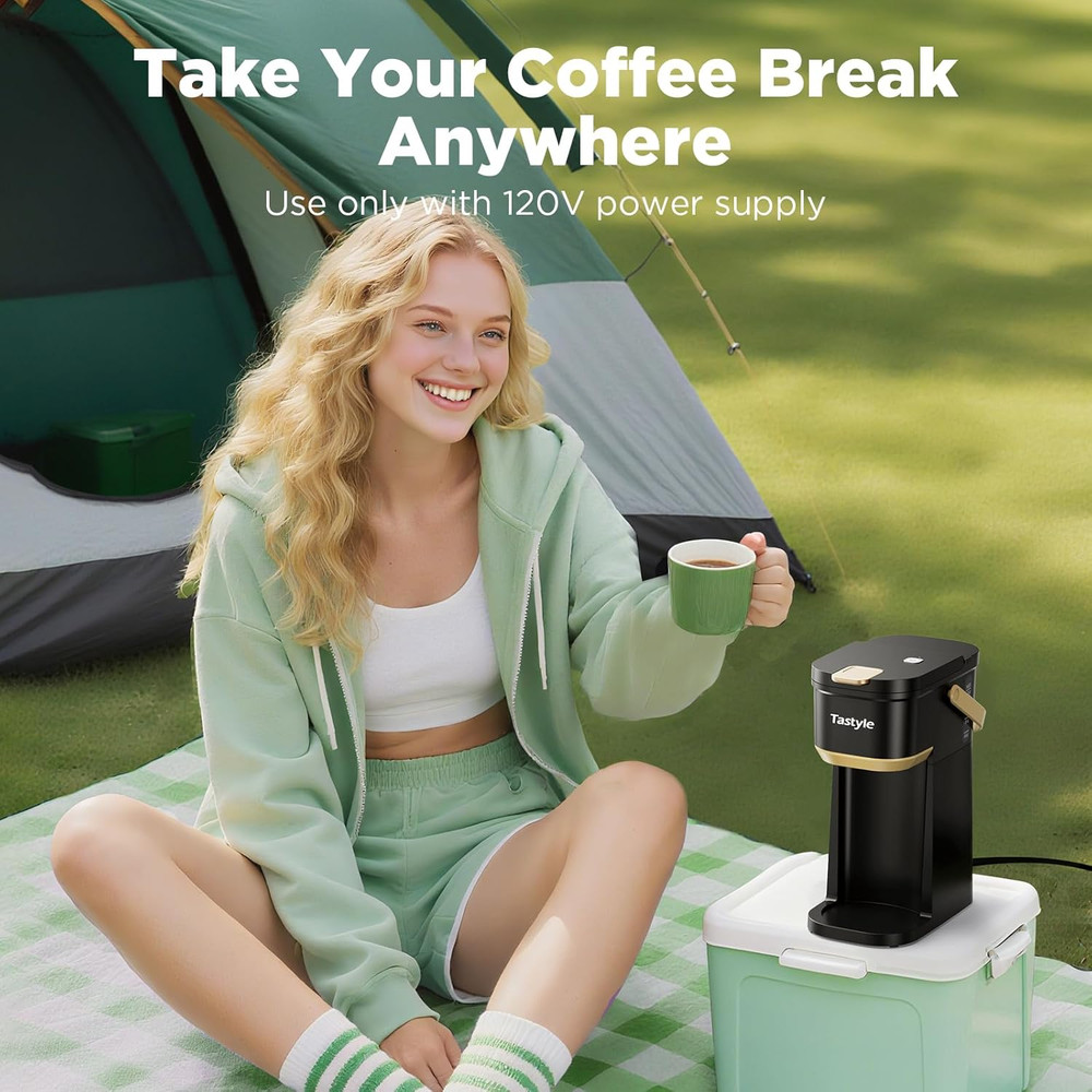 Single Serve One Cup Coffee Maker, for K Cups and Grounds, Mini Coffee Maker wit