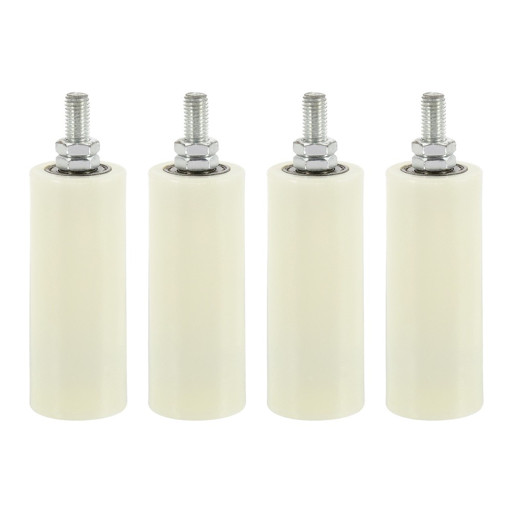 2Set Slide Gate Guide Roller 4.7" Adjustable Nylon Rollers, White