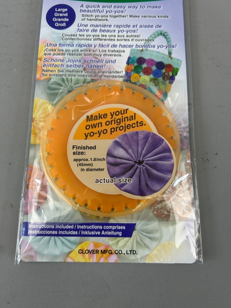 Clover Large Quick & Easy Fabric Yo-Yo Maker #8701 NEW