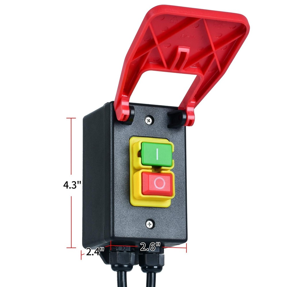 110V Single Phase On/Off Switch, Ortis Router Table Switch with Large Stop Si...