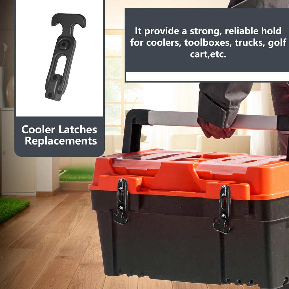 2 Pack Cooler Latch Replacements, Flexible Rubber Draw Latches for Black