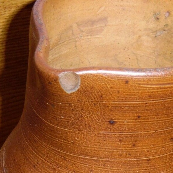 Old Deerx Belgium Redware / Stoneware PItcher - 9"