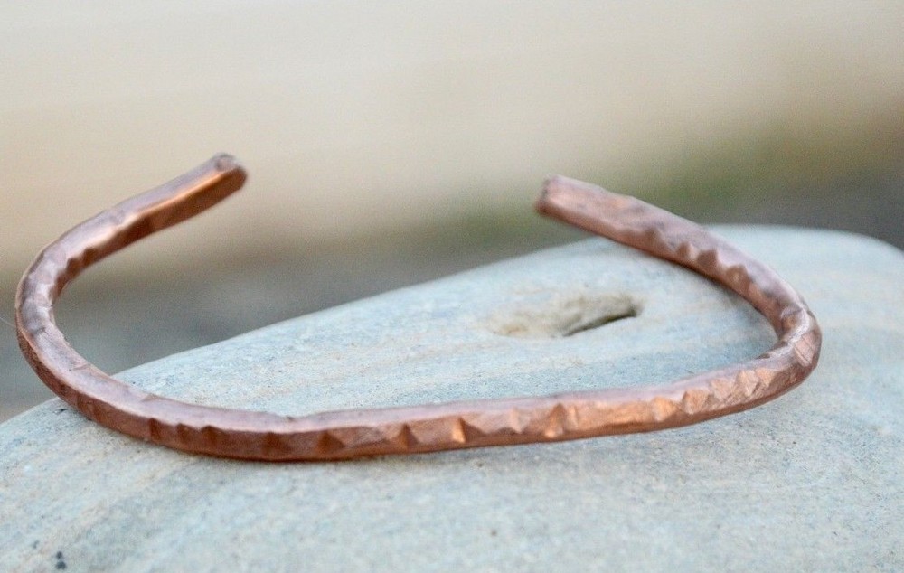 Solid Copper Cuff Bracelet Arthritis Rustic Artisan Handmade Healing Energy Pure