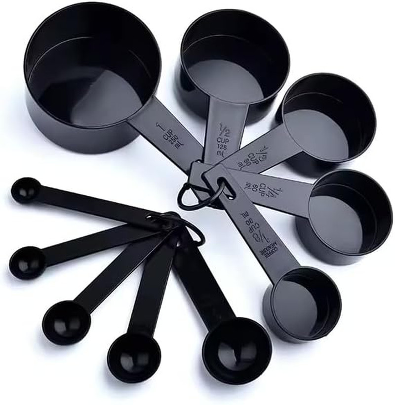 Plastic Measuring Cups and Spoons Set Nesting Kitchen Baking Tools Durable