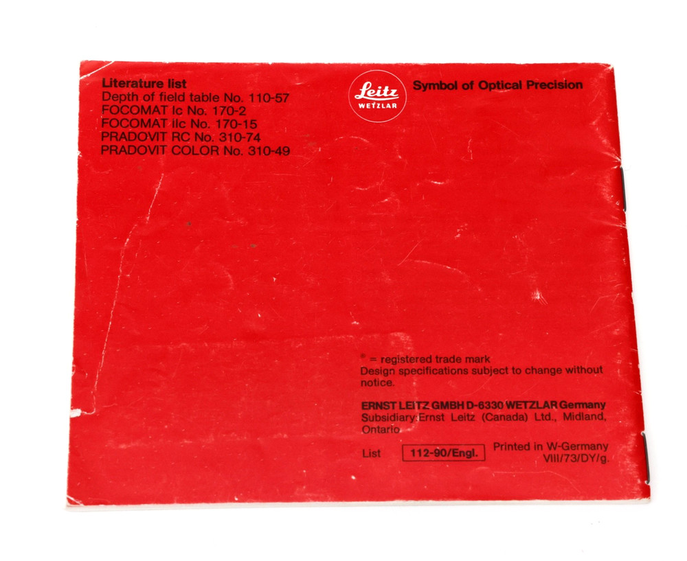 Leica CL Instruction Manual