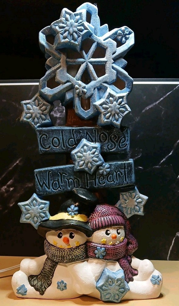 Cold Nose Warm Heart Lighted ceramic Christmas Stack.