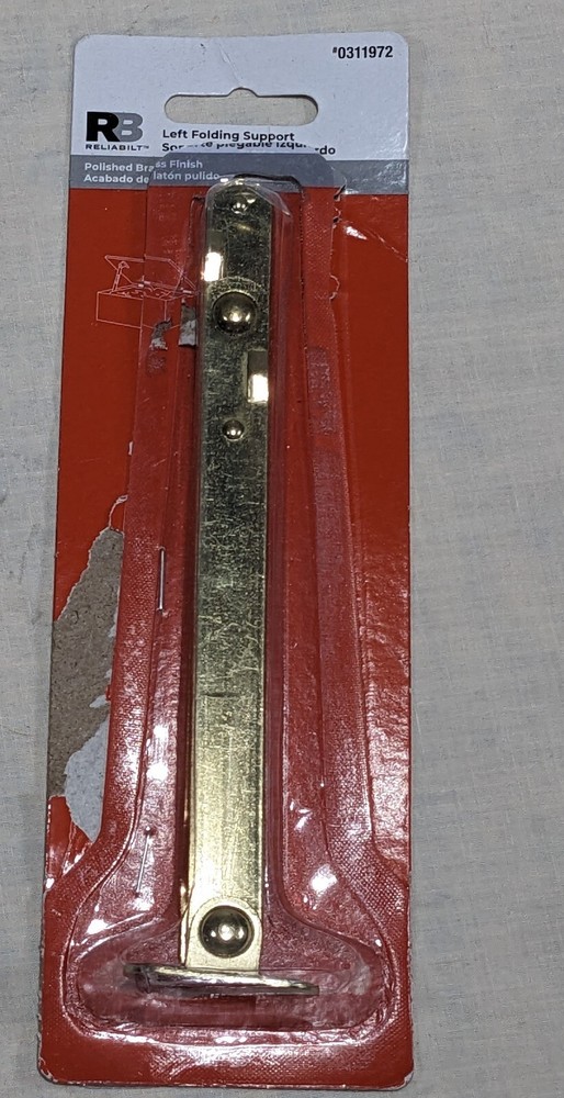 RELIABILT Folding Support Left Side Brass 0311972