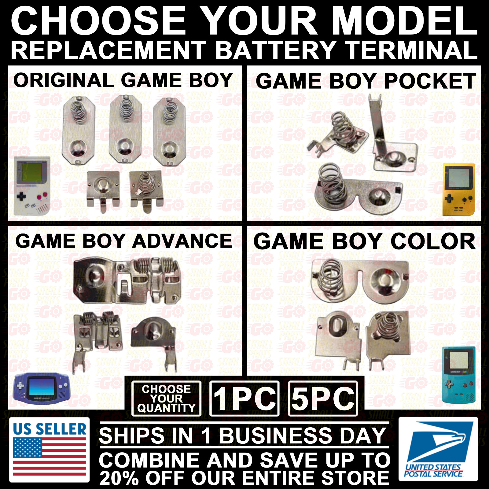 Battery Terminal Contact Spring For Game Boy/GB/DMG/Color/GBC/Advance/GBA/Pocket