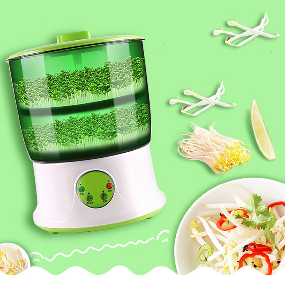Bean Sprouts Machine Automatic Sprouts Growing Kit 2 Layers Auto Household Bean