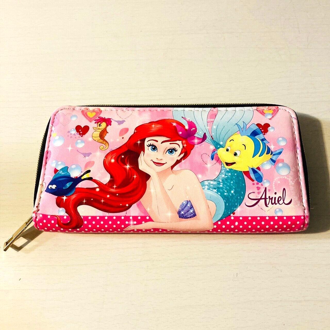 Disney Little Mermaid Purse Long Wallet Ariel Coin Case Princess Pink Prize Rare